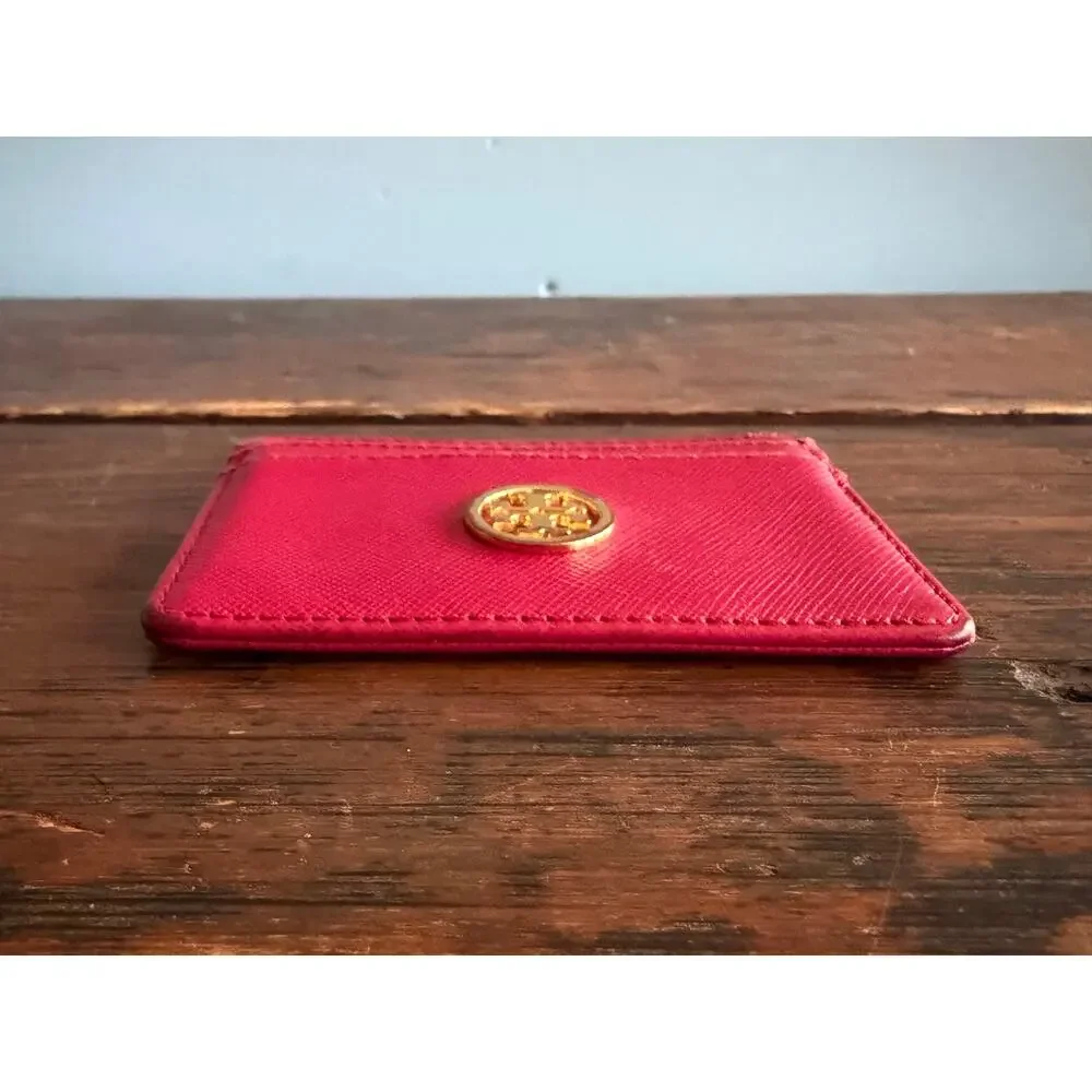 TORY BURCH Slim Red Leather Credit Card Wallet